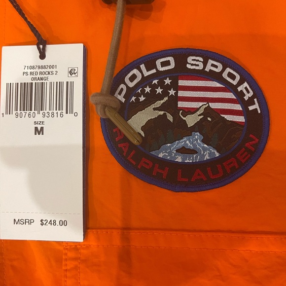 Polo Ralph Lauren Sport RL-67 Hi-Tech Utility Orange Hooded Vest Size M NWT - Picture 3 of 6